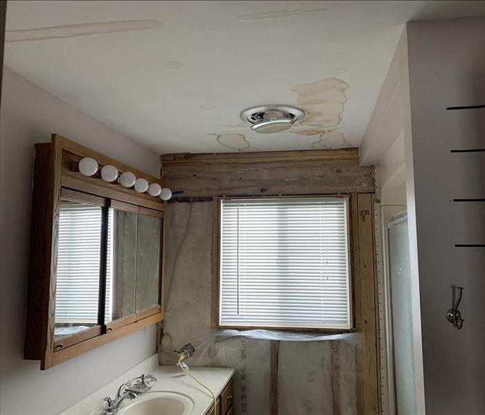 Bathroom ceiling with water damage