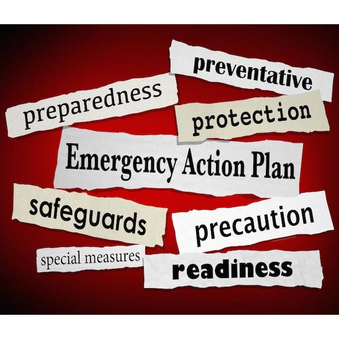 preparedness and readiness sayings in bold lettering with red background 